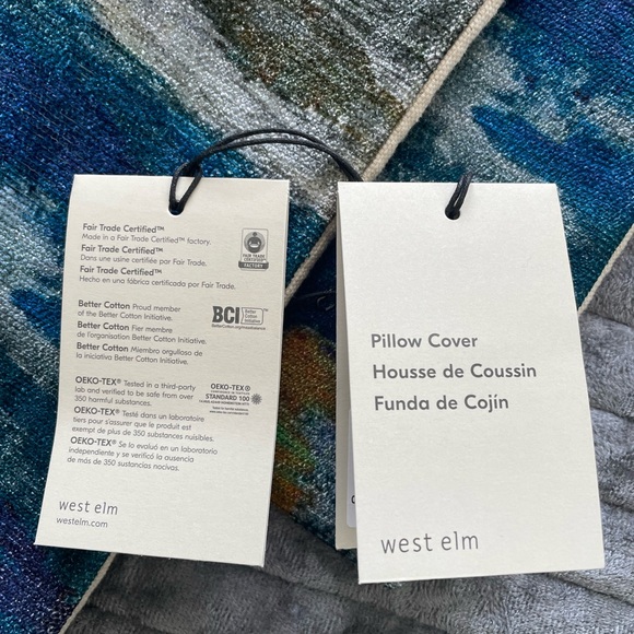 West Elm NWT Velvet Art 2 Pillow Covers - Picture 6 of 6